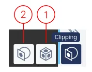 Clipping tools menu with box and plane options