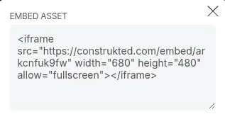 Asset side menu embed options